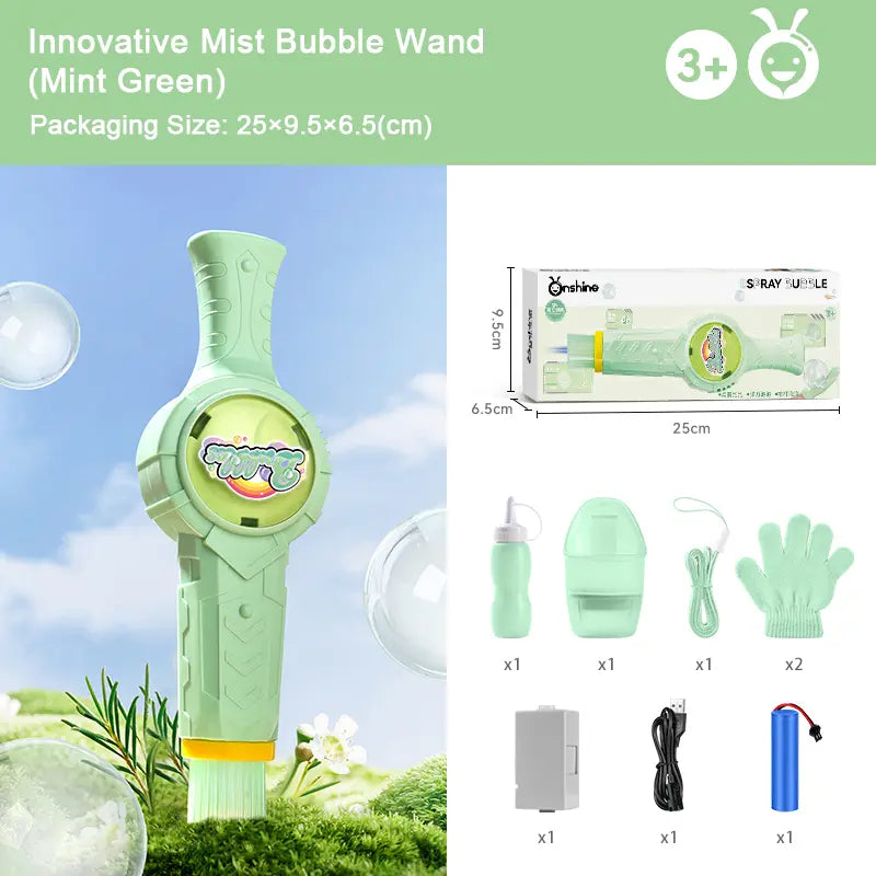 Mist Bubble Machine for Kids with Lights, Music & Fog Bubbles