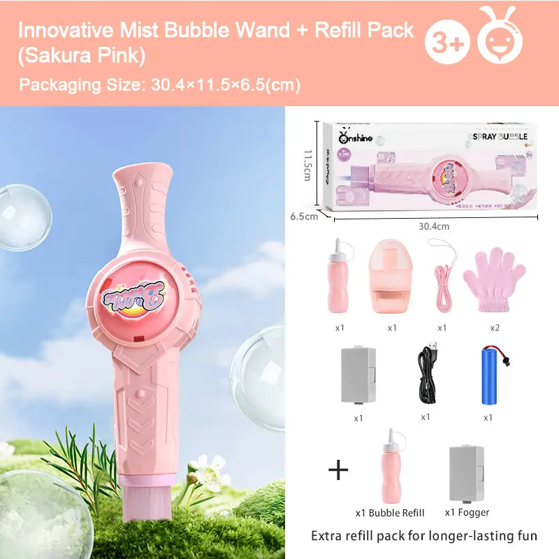Mist Bubble Machine for Kids with Lights, Music & Fog Bubbles